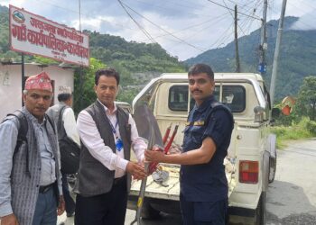 जलजलाले दियो पालिका भित्रका प्रहरी चौकीमा विपद् उद्धार सामग्री